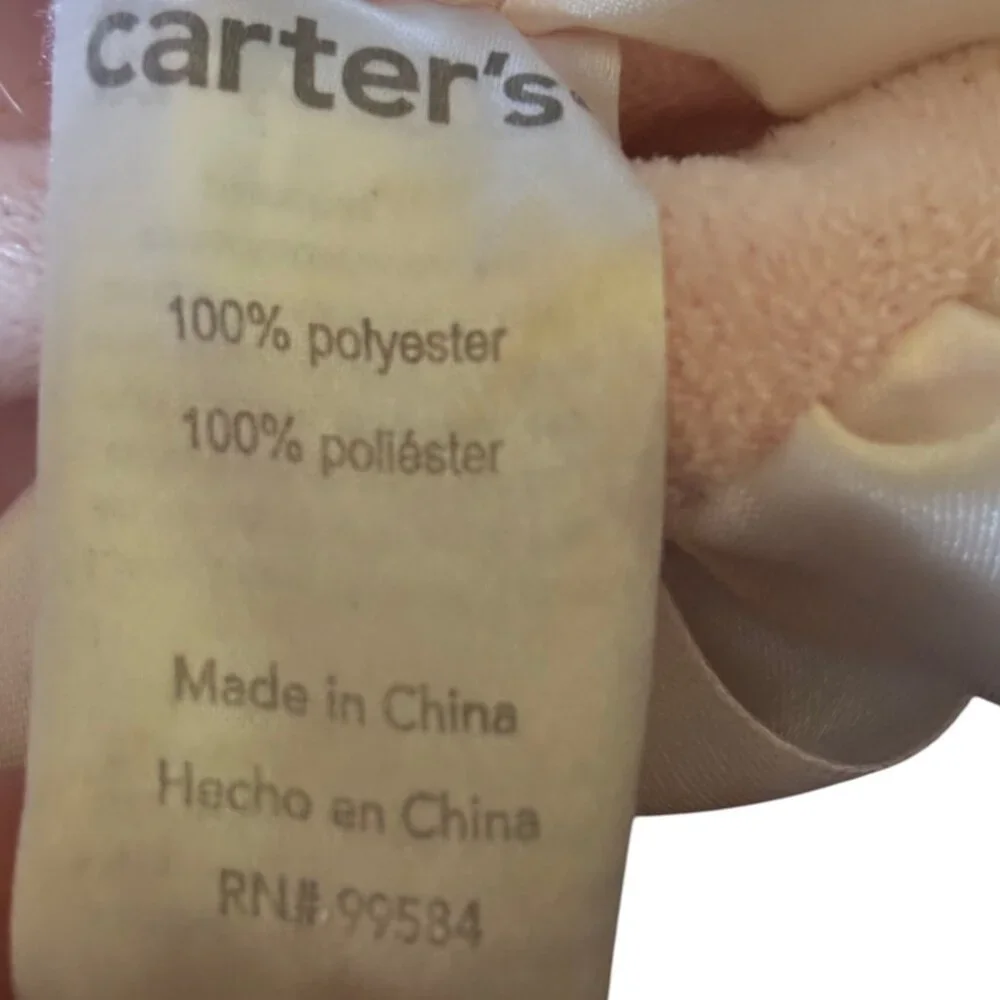 CARTER'S Pink Bear Lovey Ring Rattle Plush Satin Ruffles 2010 Girls‎ Security